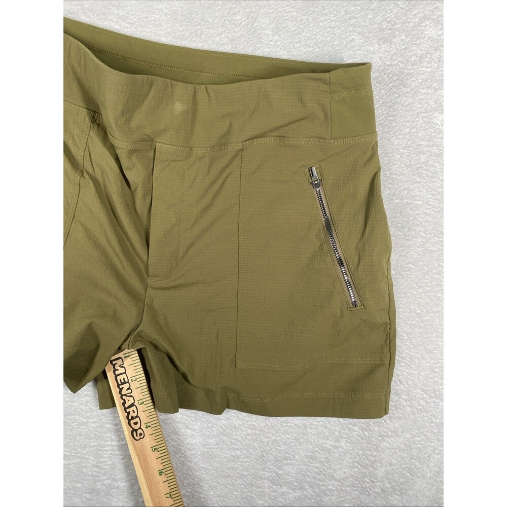 Athleta Trekkie Shorts Women's 12 North Army Green High Rise 3.5" Pull on - Picture 5 of 9